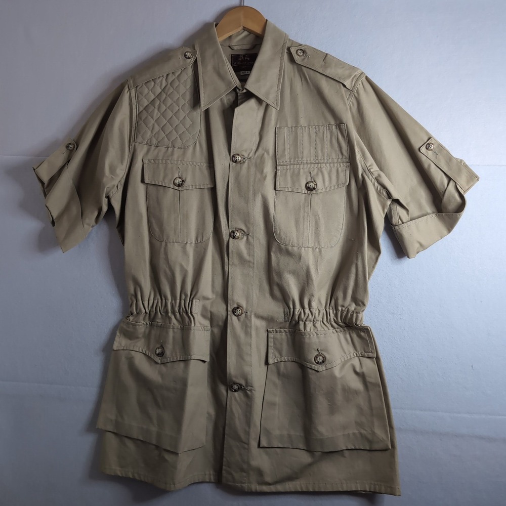 Willis & Geiger Outfitters Safari Bush Jacket Tan Cotton 40 L Short Sleeve Field